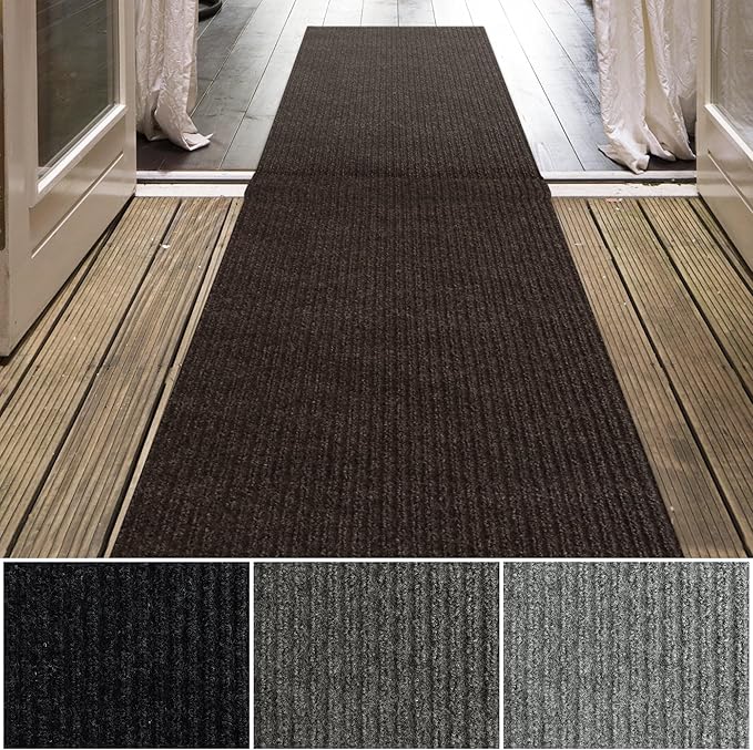 iCustomRug Spartan Weather Warrior Indoor/Outdoor Utility Ribbed Carpet Runner by iCustomRug