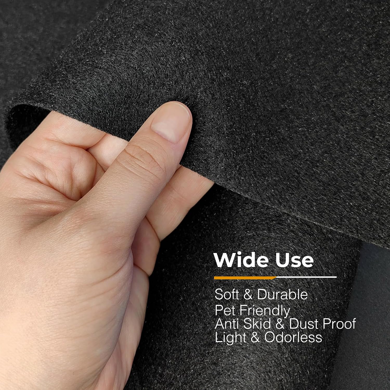 Siless 59"x122" Black Underfelt Carpet for Speaker, Sub Box Carpet, Auto, RV, Boat, Marine, Truck, Car Trunk Felt Fabric Material