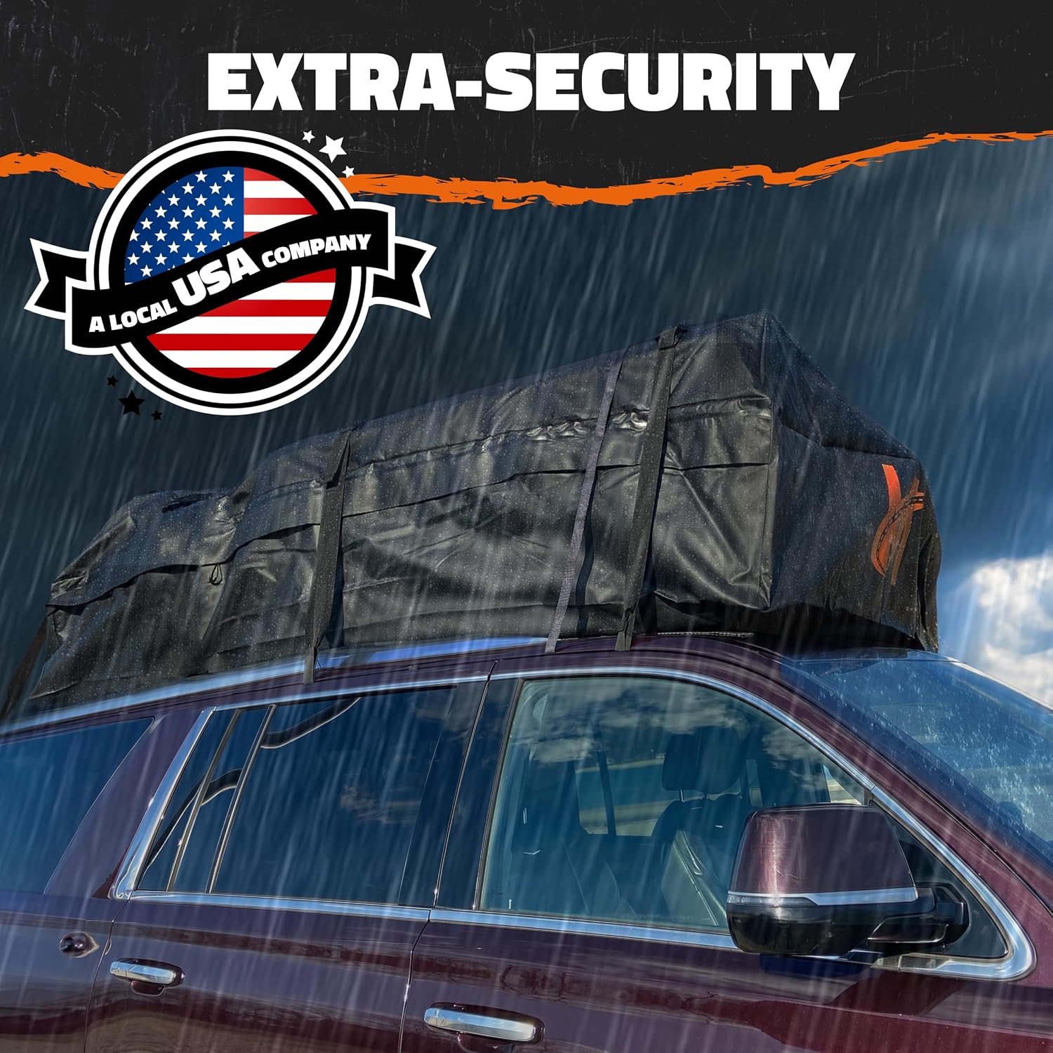 Mockins XXL 50 CuFt Heavy Duty Car Rooftop Cargo Carrier Bag 85"x50"x20" | Massive Car Luggage Roof Carrier Bag | All-Weather 840D Vinyl Vehicle Soft-Shell Carriers with Mat, Lock, Straps & Hooks