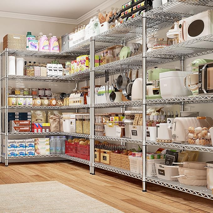 REIBII 70" W Wire Shelving Load 1500LBS, Metal Shelving 5-Tier Storage Shelves - Image 3