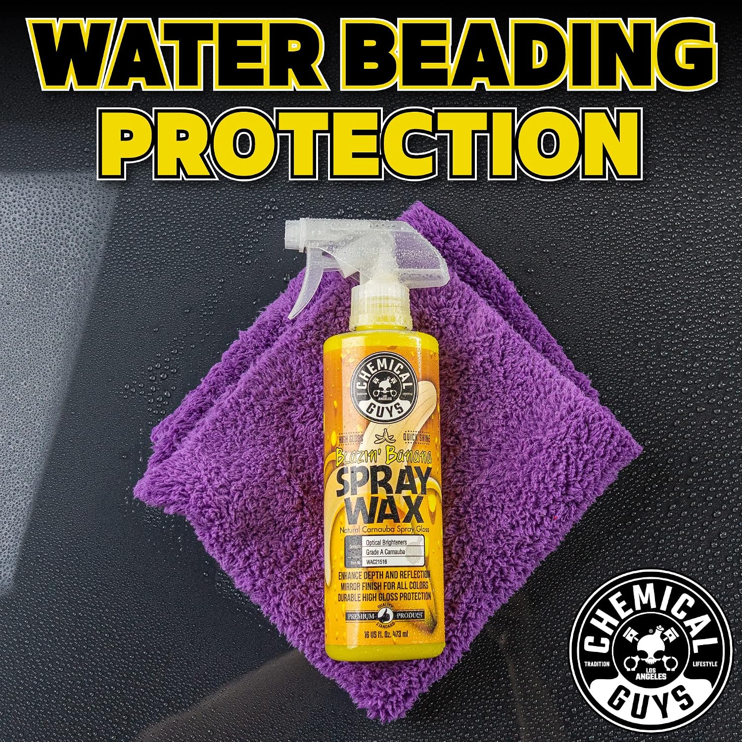 Chemical Guys Spray Wax Blazin' Banana - Carnauba Car Wax Spray for High Gloss Shine and Protection, Safe for Cars, Trucks, SUVs, RVs, and More - 16 oz
