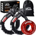 DAYDOOR 56,000 LBS Soft Shackle Recovery Kit, 1/2" x 22" (2-Pack) with 7075 Aluminum Snatch Ring, Winch Accessory for Jeep Wrangler, Bronco, 4Runner, Tacoma, ATV/UTV/Jeeps/SUVs, 4x4 Off-Road(Gray)