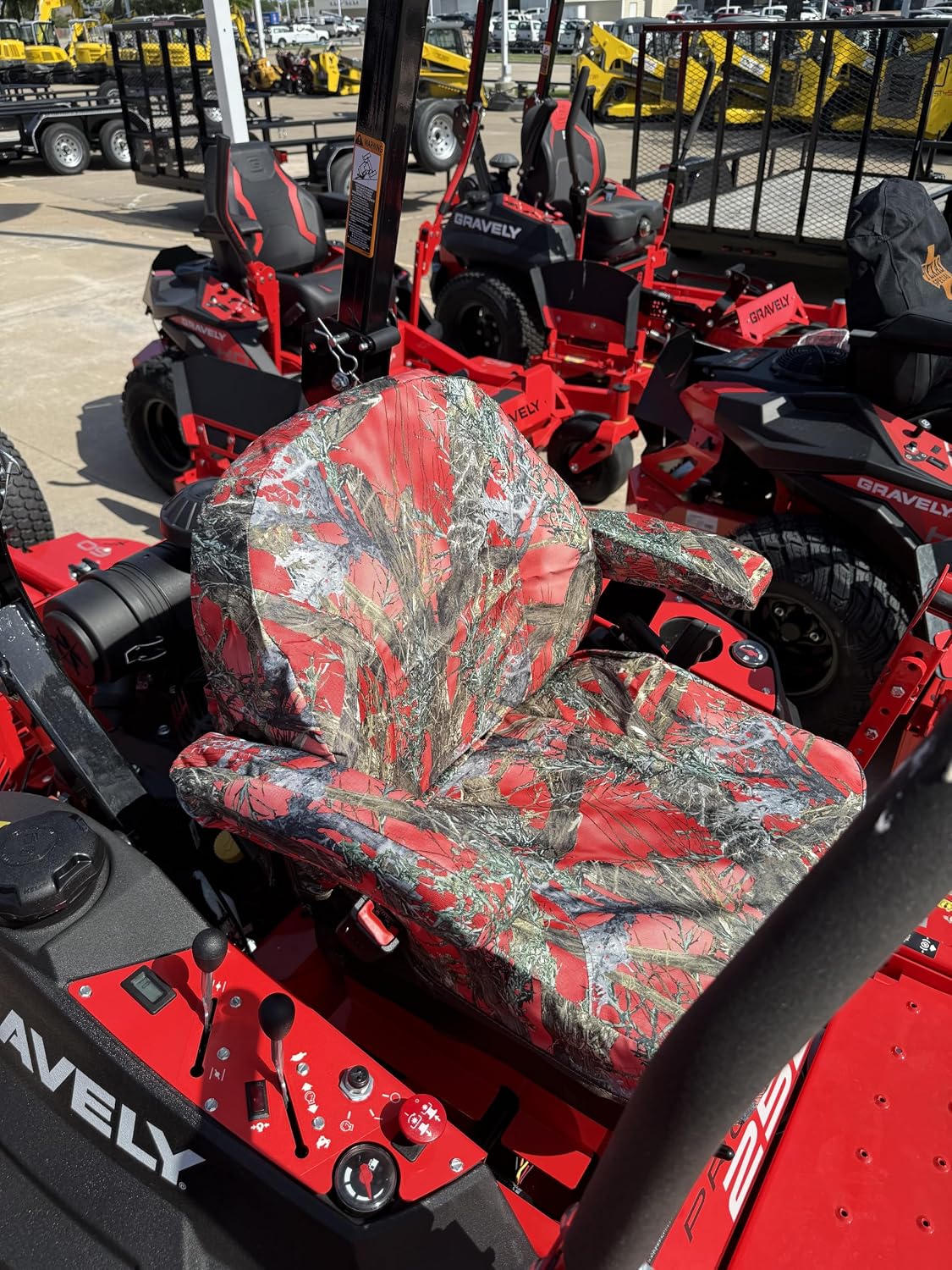 Durafit Seat Covers, Custom Fit Seat Covers for Badboy Maverick HD and Gravely Zero Turn Commercial Mowers Pro-Turn 100, 152,160,200,252 and 300 Series in MC2 Red Camo Waterproof Endura Fabric