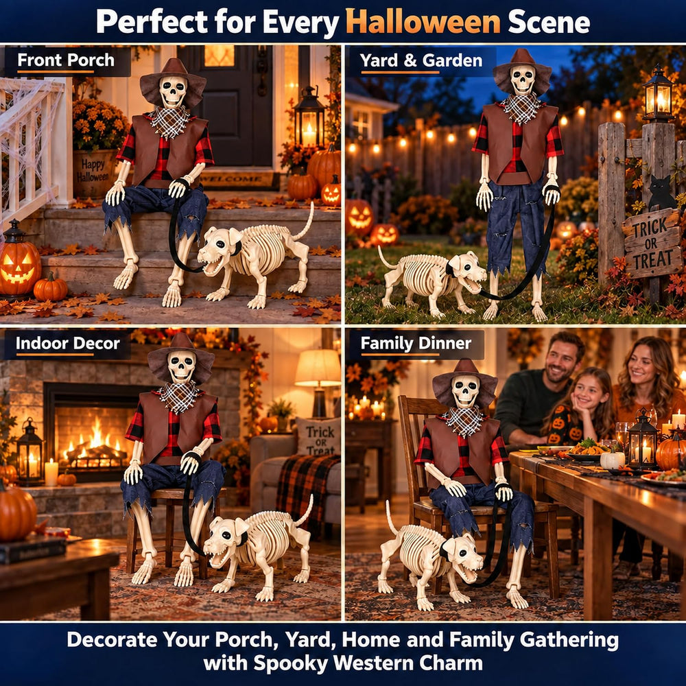 Skeleton for Halloween Decoration Outdoor, Halloween Decor for Yard Porch