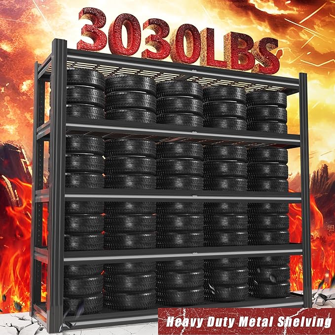 48" W Metal Garage Shelving 5 Tier Storage Shelves Heavy Duty 3030LBS - Image 5
