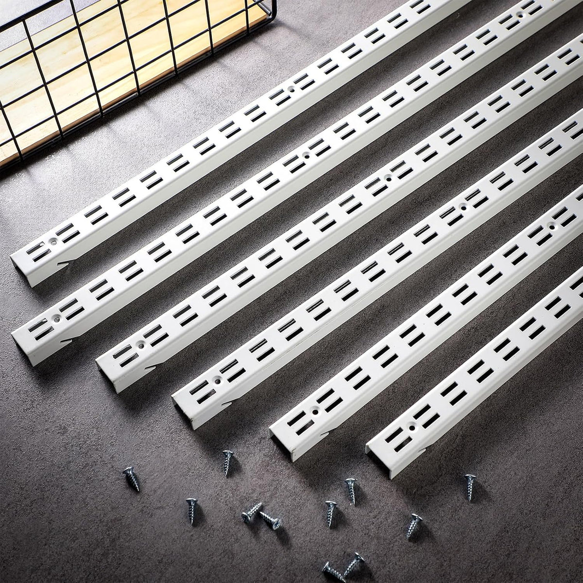 tandefio 12 pcs shelf rails track system, 47.5, package contents