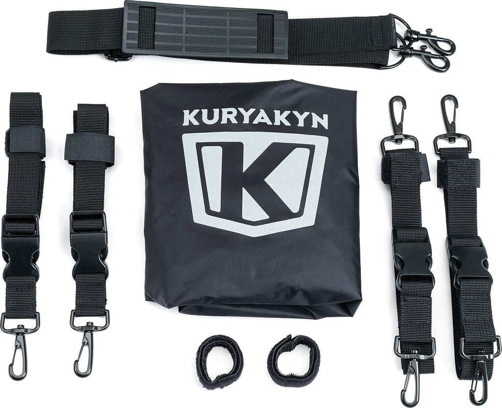 Kuryakyn 5282 Momentum Freeloader Expandable Motorcycle Travel Luggage: Weather Resistant Duffle Bag with Sissy Bar Straps, Black