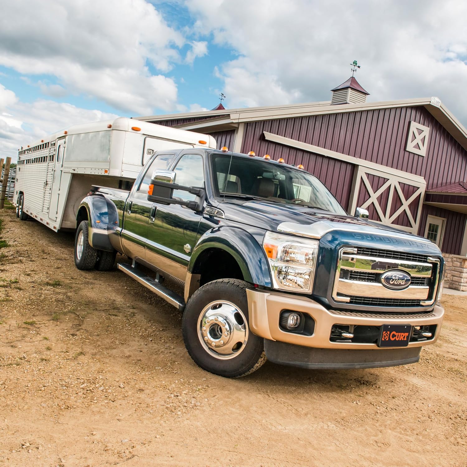 Double Lock Gooseneck Hitch Kit with Brackets, Compatible with Select F-250, F-350, F-450