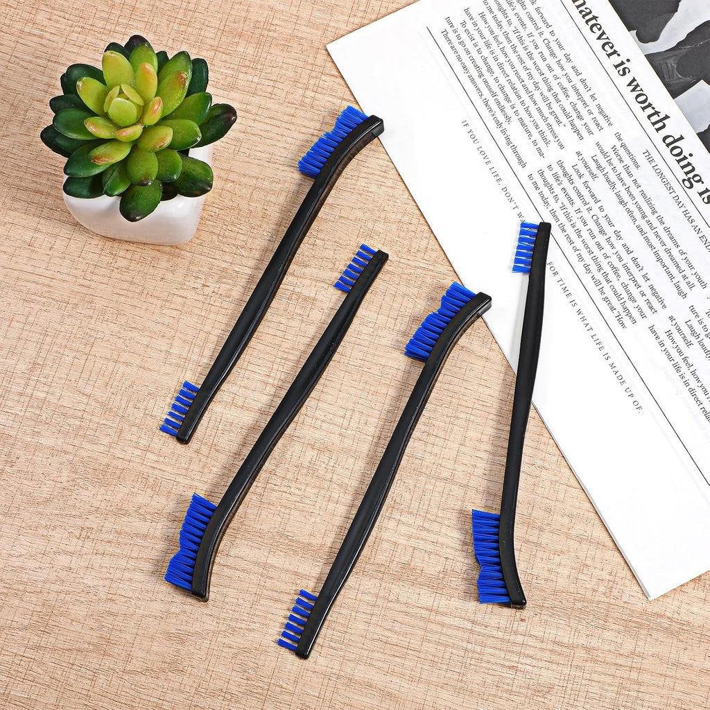 4 Pcs Small Cleaning Brush, Double-Ended Nylon Brush, Jewelry Cleaning Brushes for Detailed Cleanings of Jewelry, Cars, Kitchen, and Spaces