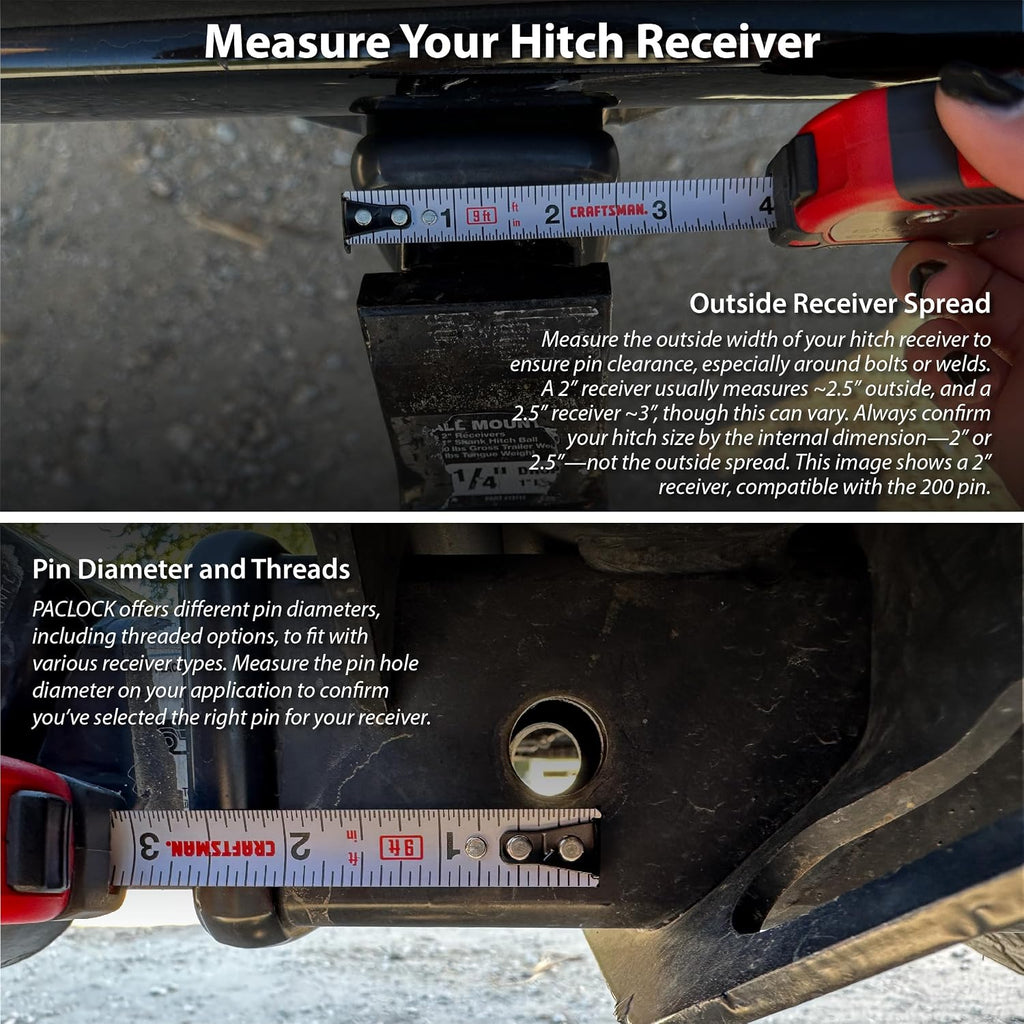 PACLOCK's 80-Series Trailer Hitch Lock, UCS, 250" Pin for 2-1/2" Receivers, High Performance 6-Pin Cylinder, One Lock Keyed to a Number U-Pick! w/ 2 Keys, Blue