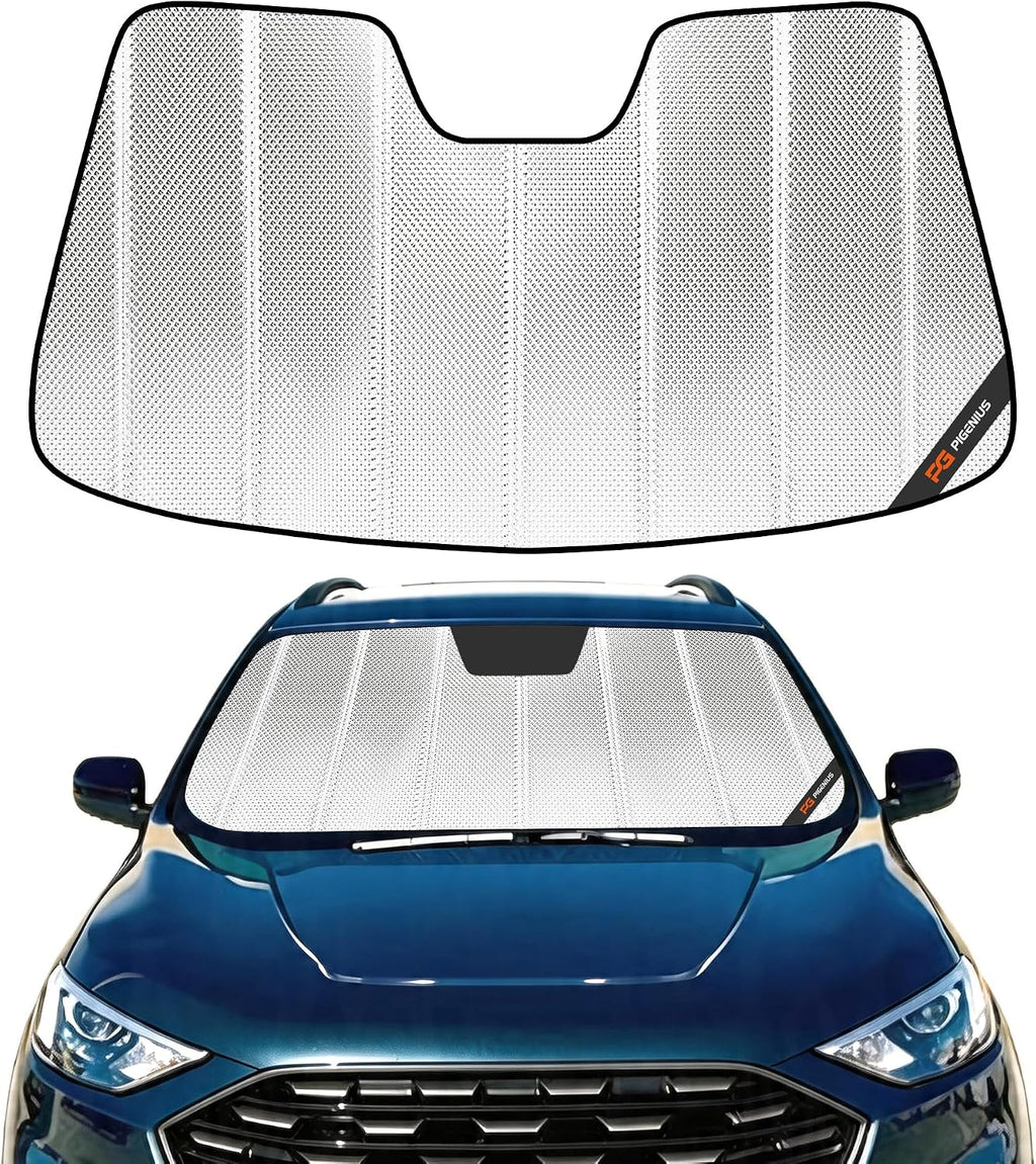 Pigenius Windshield Sun Shade for Ford Edge 2015-2024. Reflective Aluminum Film Front Window Sunshade - BLAZBLOCK
