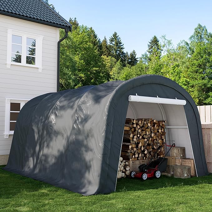 SUNBURY Carport, Round Portable Garage, Outdoor 13x20 ft Heavy Duty Carport by SUNBURY
