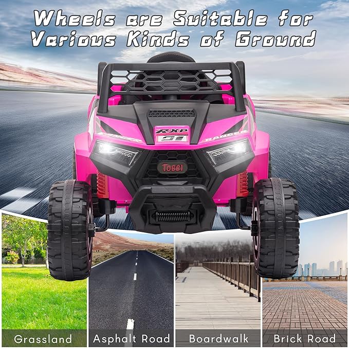 TOBBI 12V Kids Ride on Car, Electric Off-Road UTV Truck - Image 8