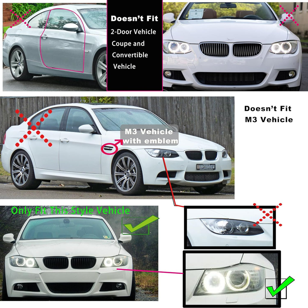 Kidney Front Bumper Grilles Grill For BMW 3-Series E90 E91 2009 2010 2011 328i 318i 320i 323i 325i 330i 335i 4D 4-Door Sedan Wagon Gloss Color
