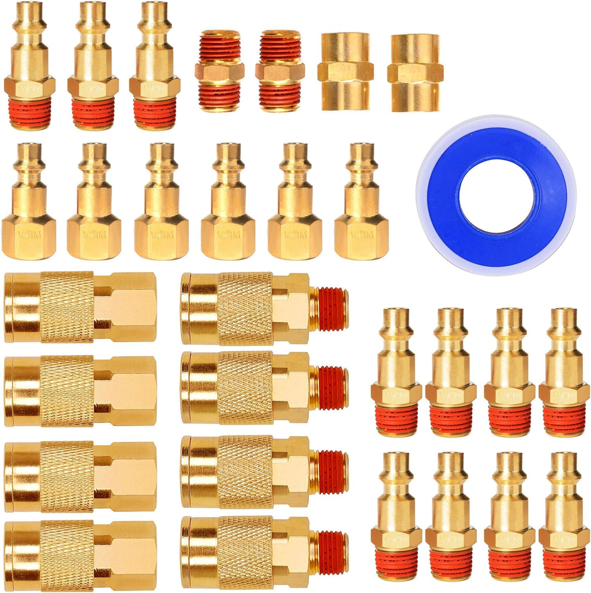 30 pieces solid brass air fittings, industrial coupler, main product view