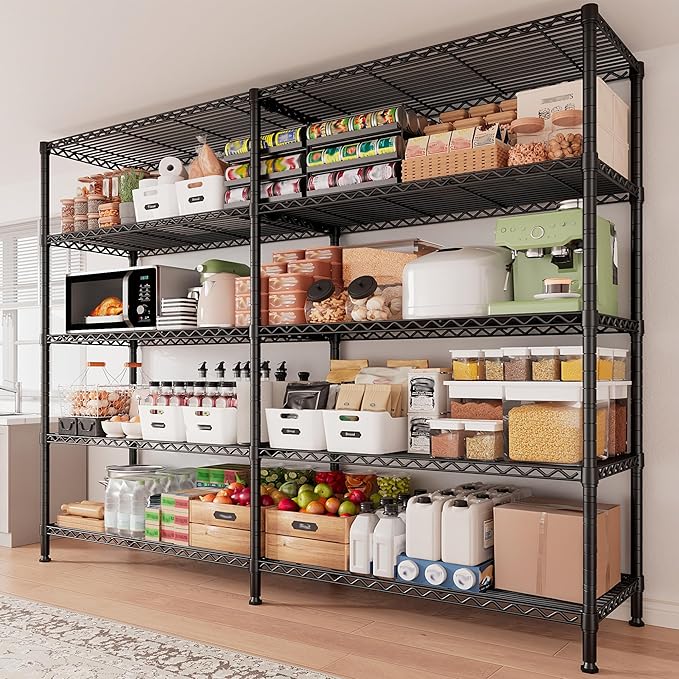 REIBII 1500LBS Storage Shelves Metal Shelving Unit 61.7''W Wire Shelving