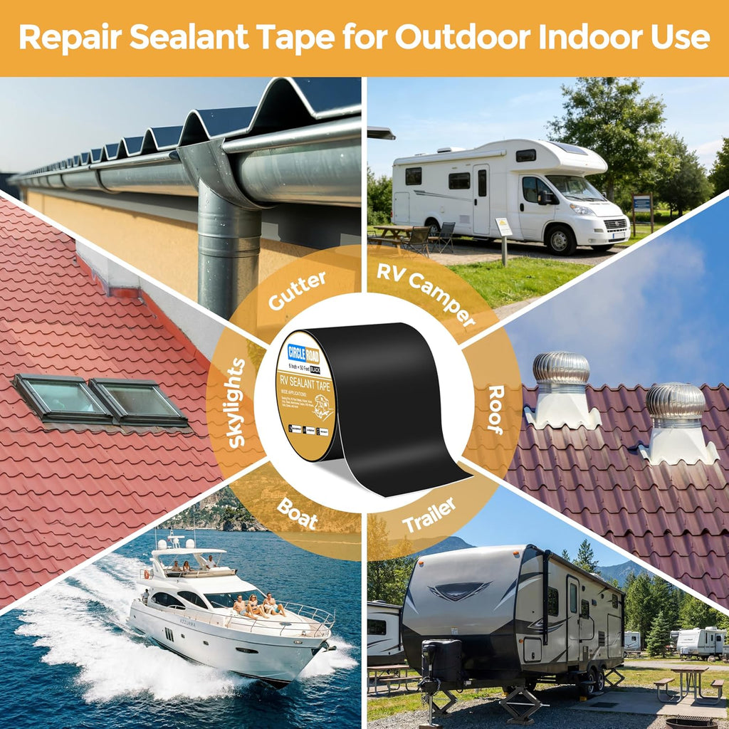 butyl sealant waterproof tape, rv roof repair tape on a desk or shelf