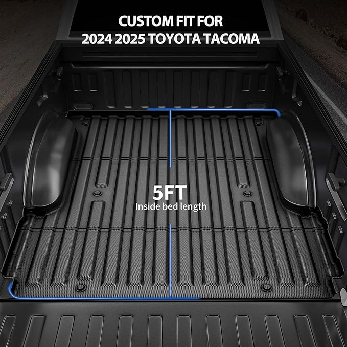 OEDRO Truck Bed Mat Fit for 2024 2025 Toyota Tacoma 5FT, TPE All Weather 2024 - Image 2