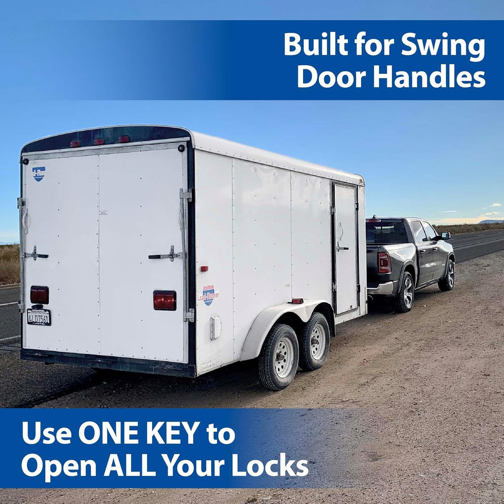 PACLOCK's 81-Series Patented Trailer Door Lock, UCS, High Performance 6-Pin Cylinder, One Lock Keyed to a Number U-Pick! w/ 2 Keys, Blue