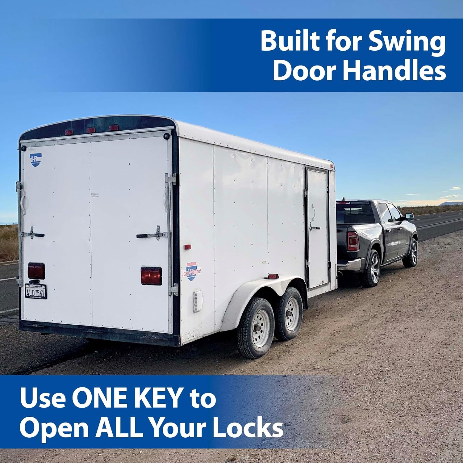 PACLOCK's 81-Series Patented Trailer Door Lock, UCS, High Performance 6-Pin Cylinder, One Lock Keyed to a Number U-Pick! w/ 2 Keys, Blue