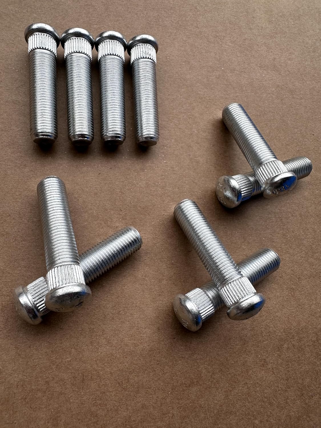 10PCS 1/2" Extended Longer Than Stock Serrated Wheel Stud Bolts Thread 1/2-20 - .535 in. Knurl, 2 in. Length Replacement for Chevrolet Buick Cadillac GMC Pontiac Oldsmobile