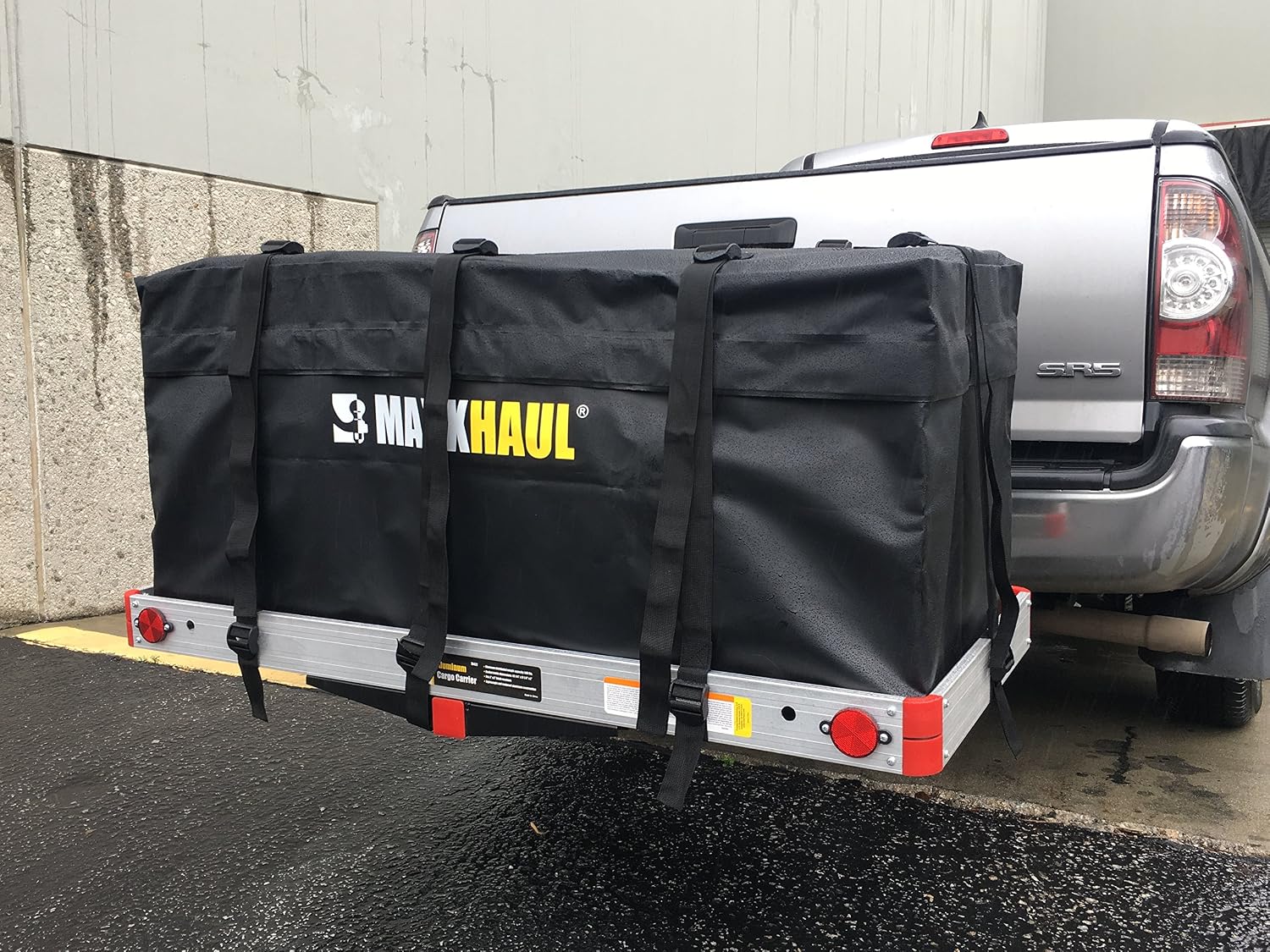 MaxxHaul Aluminum Cargo Carrier with Tightener - 500 lb Capacity 47.25" x 20.25" x 6" Inner Dimensions + Soft Shell Carrier Bag - Water Resistant 47" x 20" x 20"