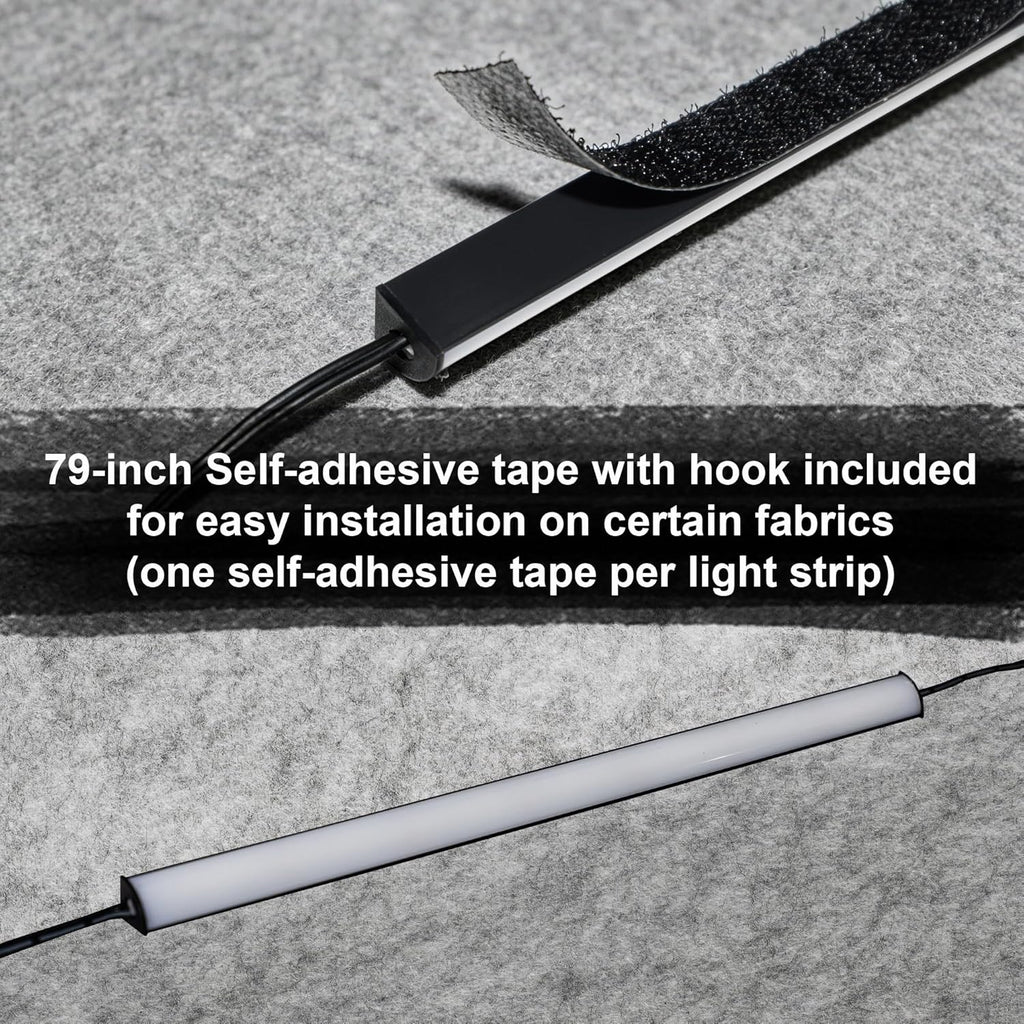 door activated gun safe light kit, 5000k linkable showing dimensions