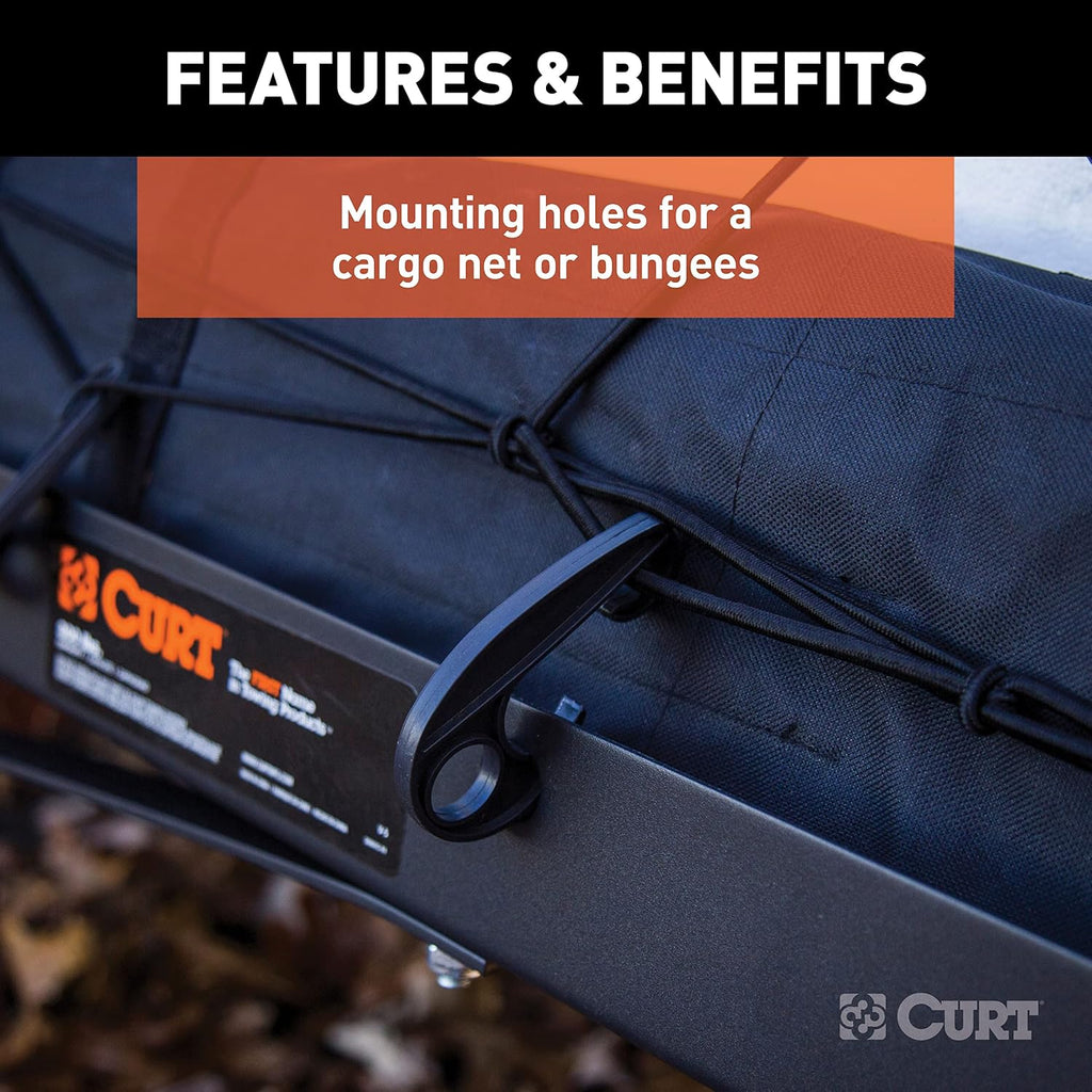 CURT 18109 Tray-Style Trailer Hitch Cargo Carrier, 500 lbs. Capacity, 60-Inch x 19-1/4-Inch, Fits 2-Inch Receiver