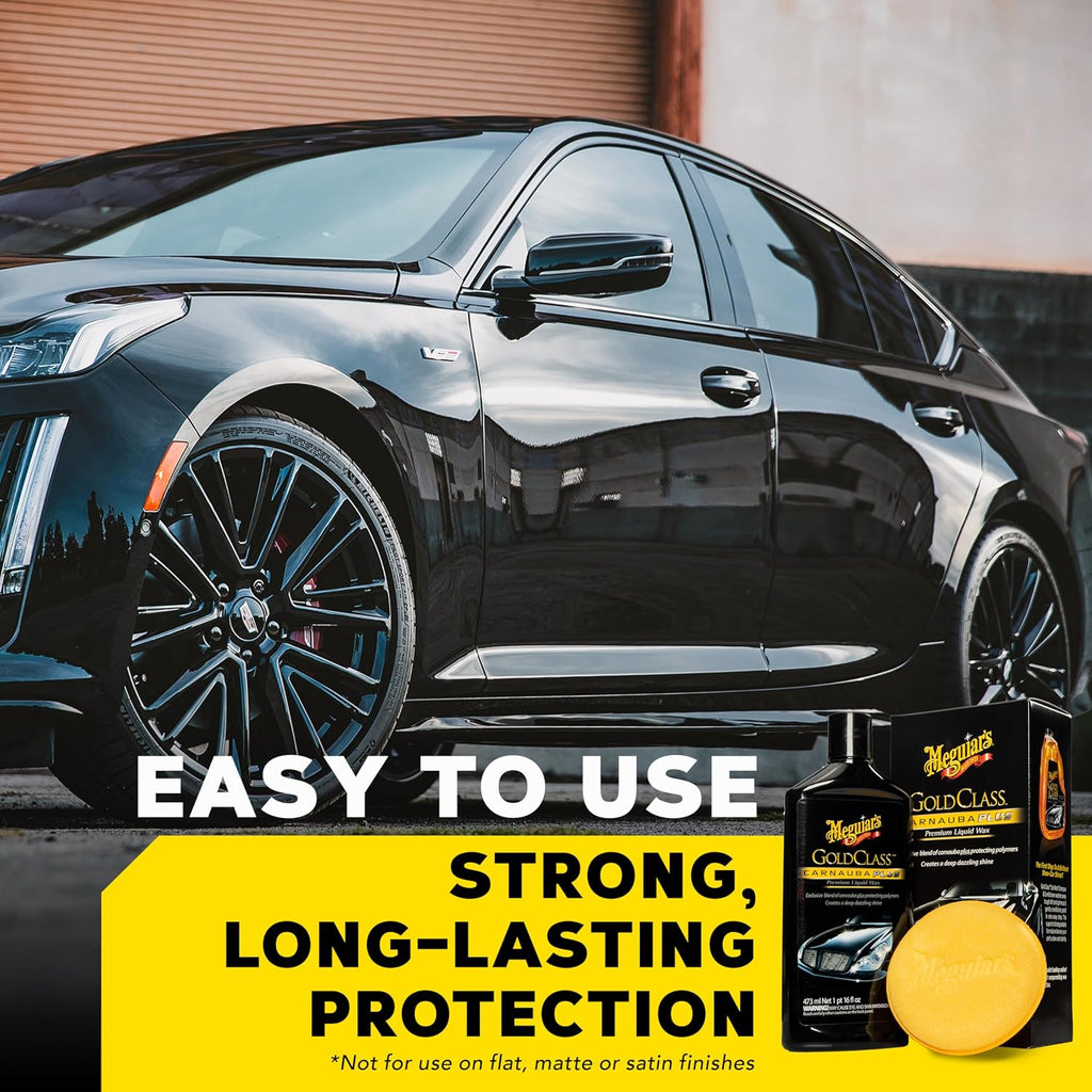 Meguiar's Gold Class Carnauba Plus Premium Liquid Wax - Long-lasting Protection, Deep Shine, Easy Application - The Perfect Car Wax for All Vehicles with Glossy Paint - 16 Oz