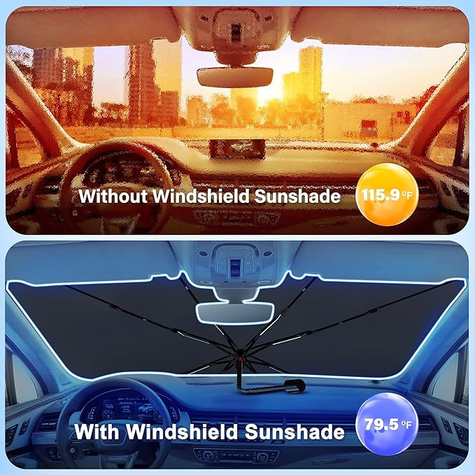 EcoNour Car Windshield Sunshade Umbrella | Foldable Car Umbrella Sun Shade - Image 6