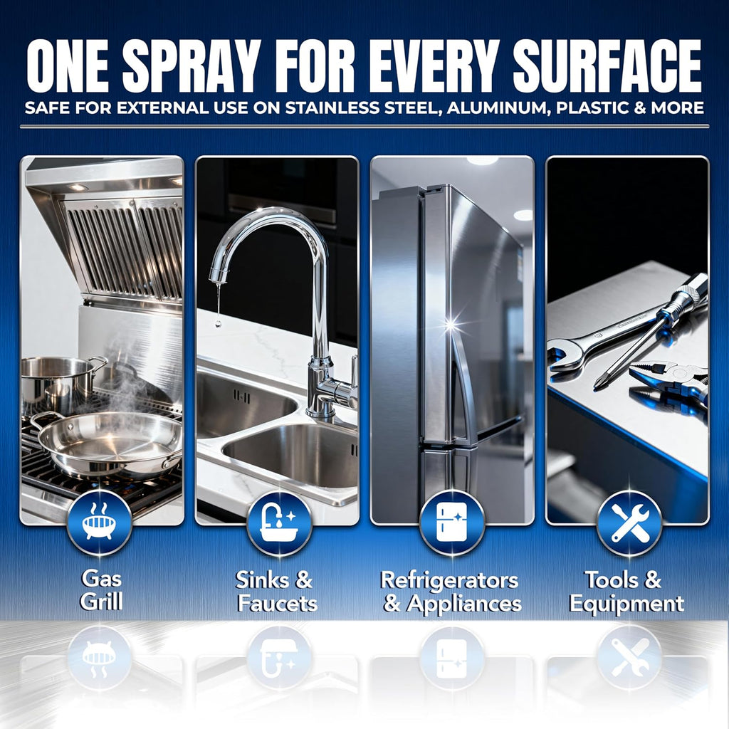 Sheila Shine 1 Quart Stainless Steel Cleaner and Polish - Cleans, Polishes & Protects Kitchen Appliances, Refrigerators, Sinks, Ovens & Grills - Spray & Polish Stainless Steel Cleaner