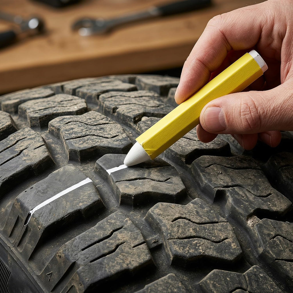 Lurrose 12pcs Tire Marker Crayon: Tire Paint Marker Pen for Auto Repairs, Car Tyre Paint Pen with Wax-Based Ink for Metal, Wood, Glass & Plastic