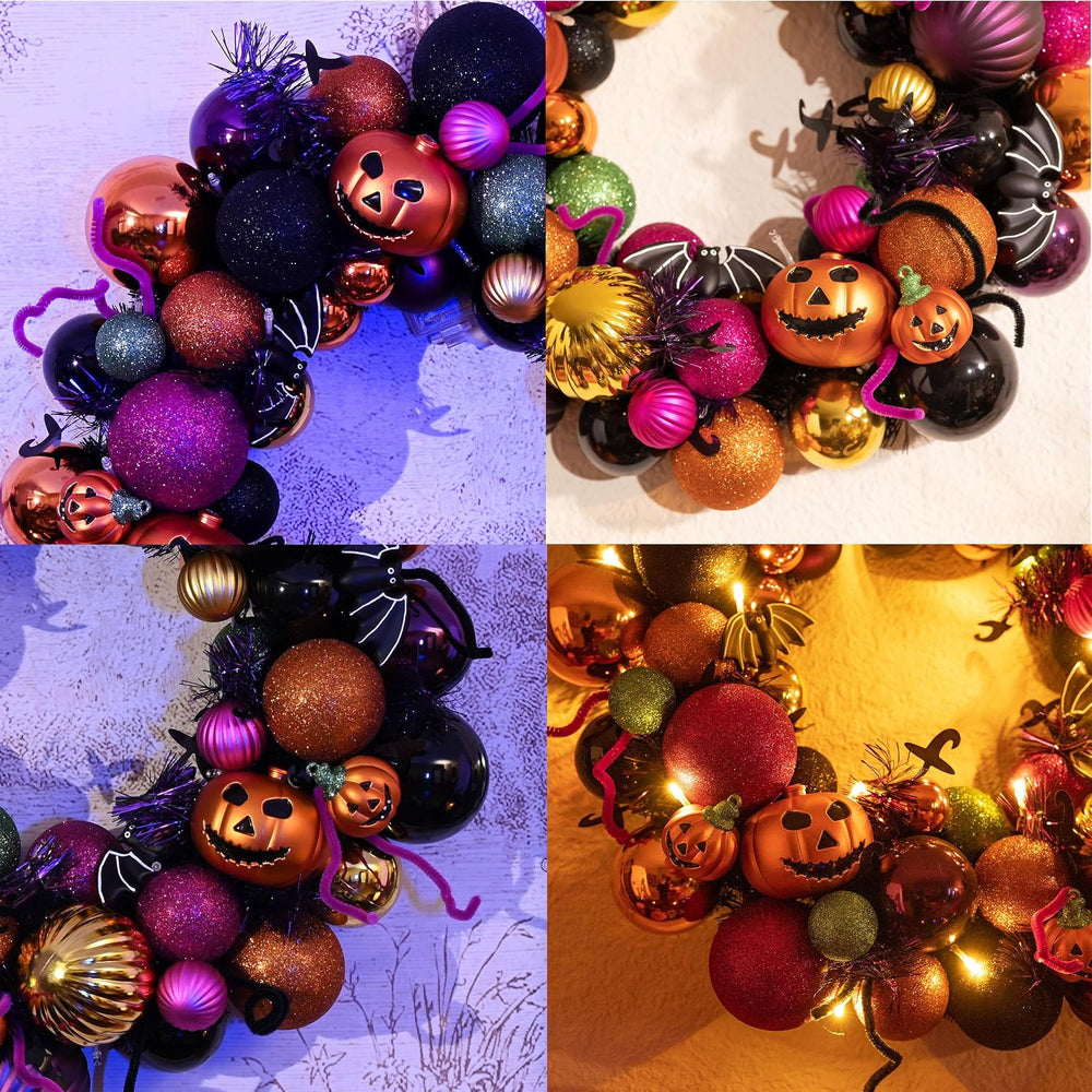 Valery Madelyn Halloween Decorations 20" Pumpkin Wreath for Front Door