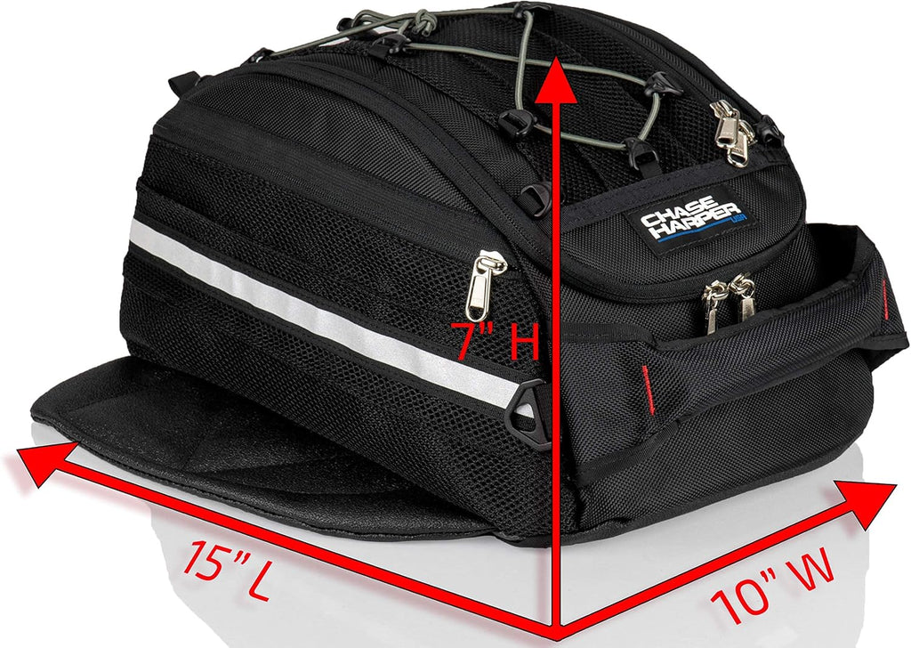 Chase Harper USA 540 Magnetic Tank Bag - Water-Resistant, Tear-Resistant, Industrial Grade Ballistic Nylon with Anti-Scratch Rubberized Bottom, Neodymium Magnets within Magnetic Wings – Black