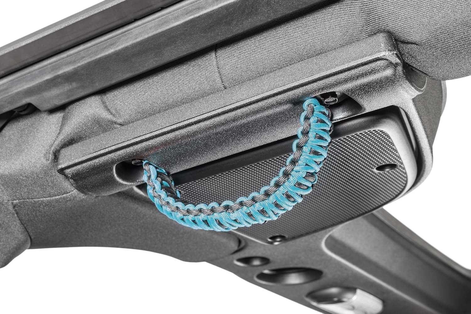 Quadratec 550 Paracord 3-in-1 Grab Handles for A Pillar, Headrests & Soundbar - Fits Jeep Wrangler JK 2-Door 2007-2018 - Cab Entry Assist Handles (Teal Blue)