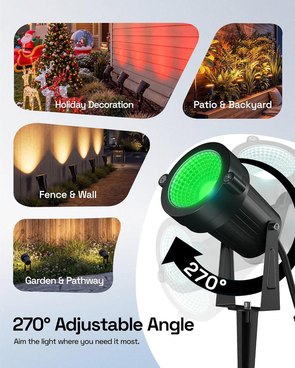 HBN RGBW Halloween Christmas Spot Lights Outdoor Spotlight with Remote