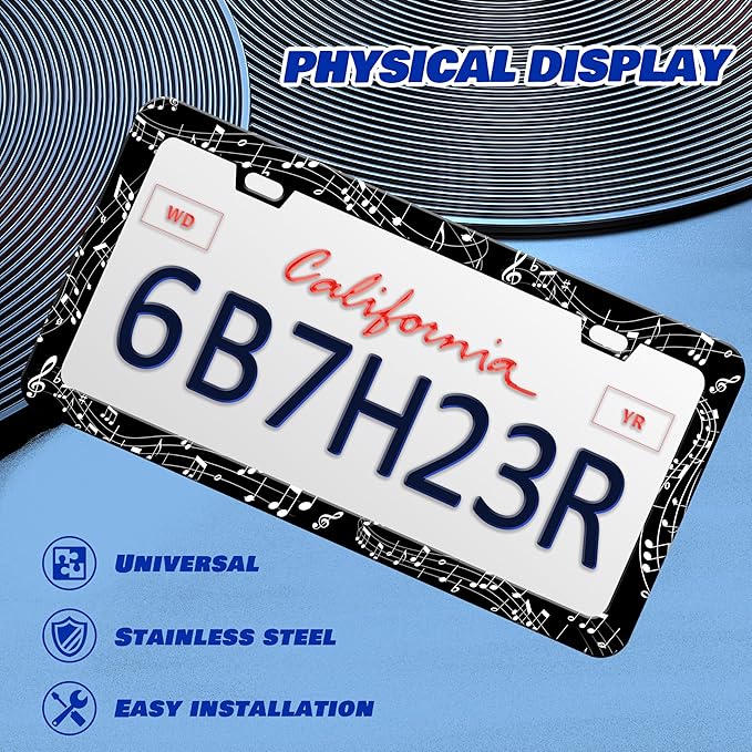 Music Notes License Plate Frame Sheet Music License Plate Frames Personalise - Image 3