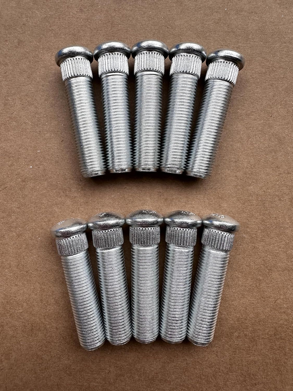 10PCS 1/2" Extended Longer Than Stock Serrated Wheel Stud Bolts Thread 1/2-20 - .535 in. Knurl, 2 in. Length Replacement for Chevrolet Buick Cadillac GMC Pontiac Oldsmobile