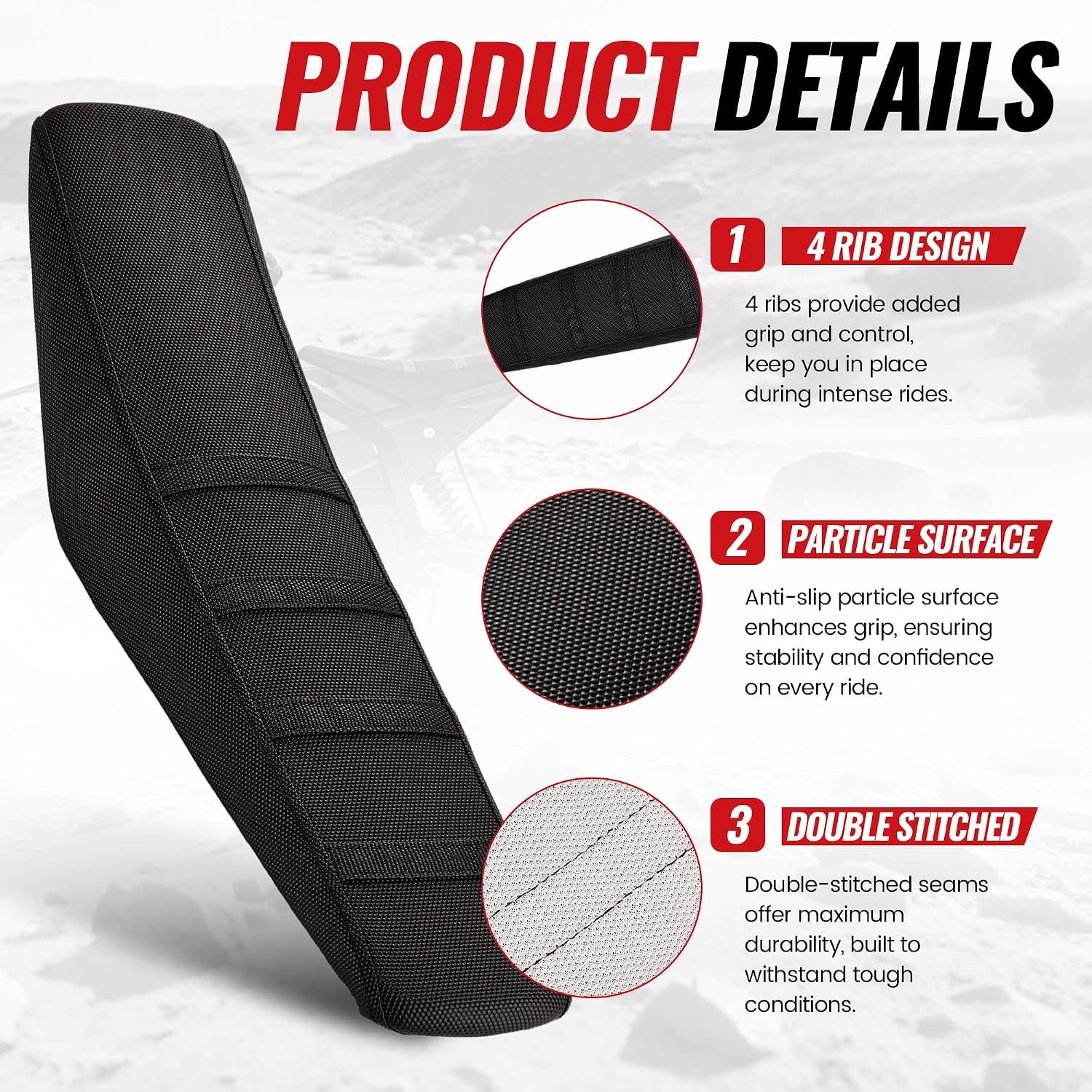 Seat Cover for Yozma IN10,Black Stripe Non-Slip Motorcycle Cushion Cover for Electric Dirt Bike Ebike Yozma in 10-Black