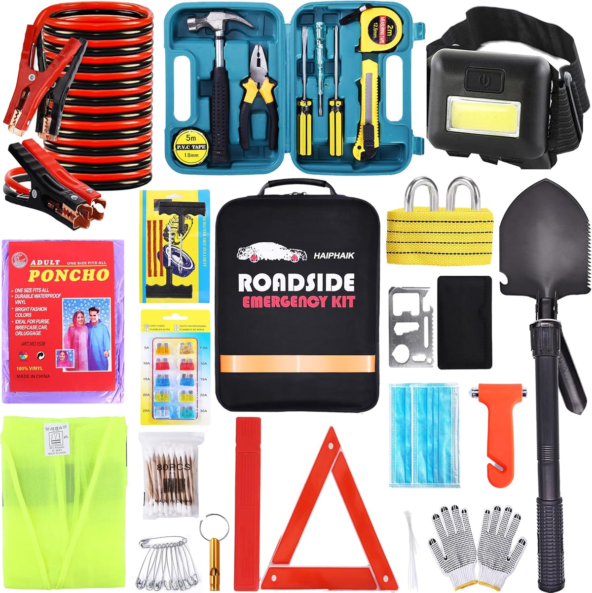 car emergency kits for vehicles with jumper cables, main product view