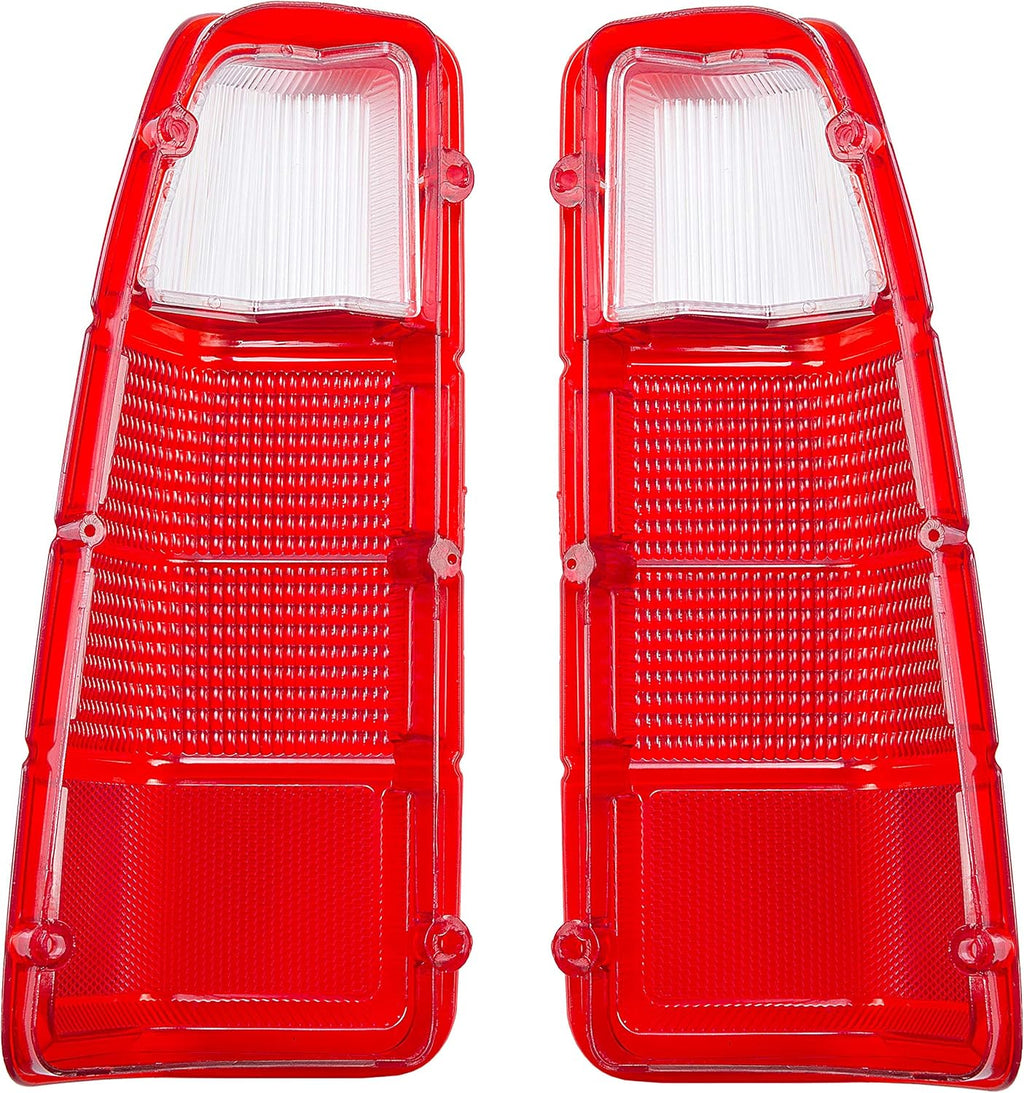 ECOTRIC Pair Tail Light Lens Cover ONLY Compatible with 1972-1980 Dodge Truck & Plymouth Power Wagon