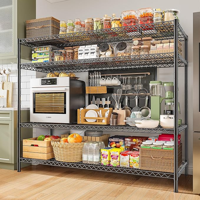 REIBII 2560LBS Storage Shelves 55.5"W Metal Shelving Unit 4 Tier Wire Shelving - Image 2