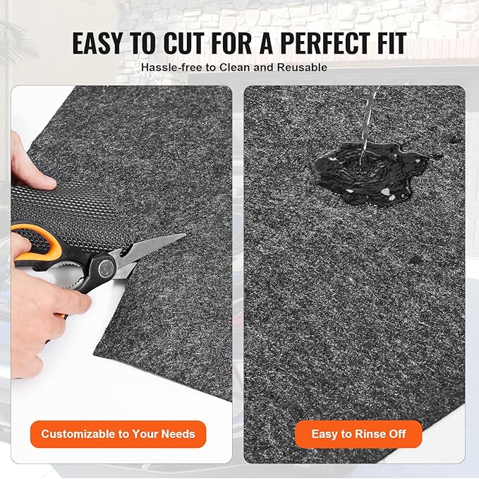 VEVOR Garage Floor Mat, 7.5'x20' Waterproof Protection from Water, Mu...