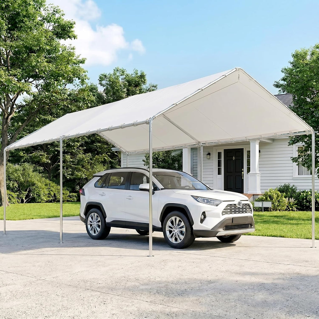 outsunny 9.6'x19.5' carport outdoor heavy duty galvanized car, main product view