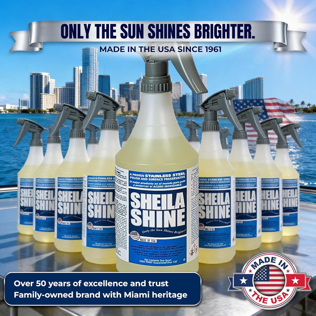 Sheila Shine 1 Quart Stainless Steel Cleaner and Polish - Cleans, Polishes & Protects Kitchen Appliances, Refrigerators, Sinks, Ovens & Grills - Spray & Polish Stainless Steel Cleaner