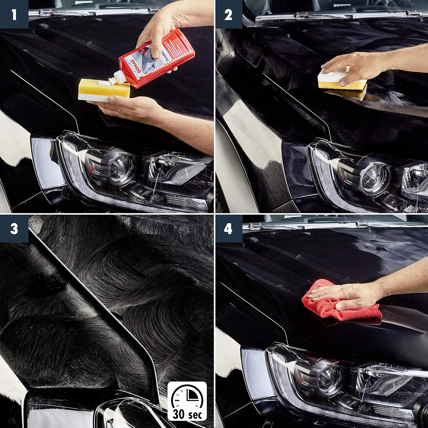 SONAX 301200 Perfection Polishing Wax 500ml | Liquid hard wax for new and nearly new standard and metallic paintwork.