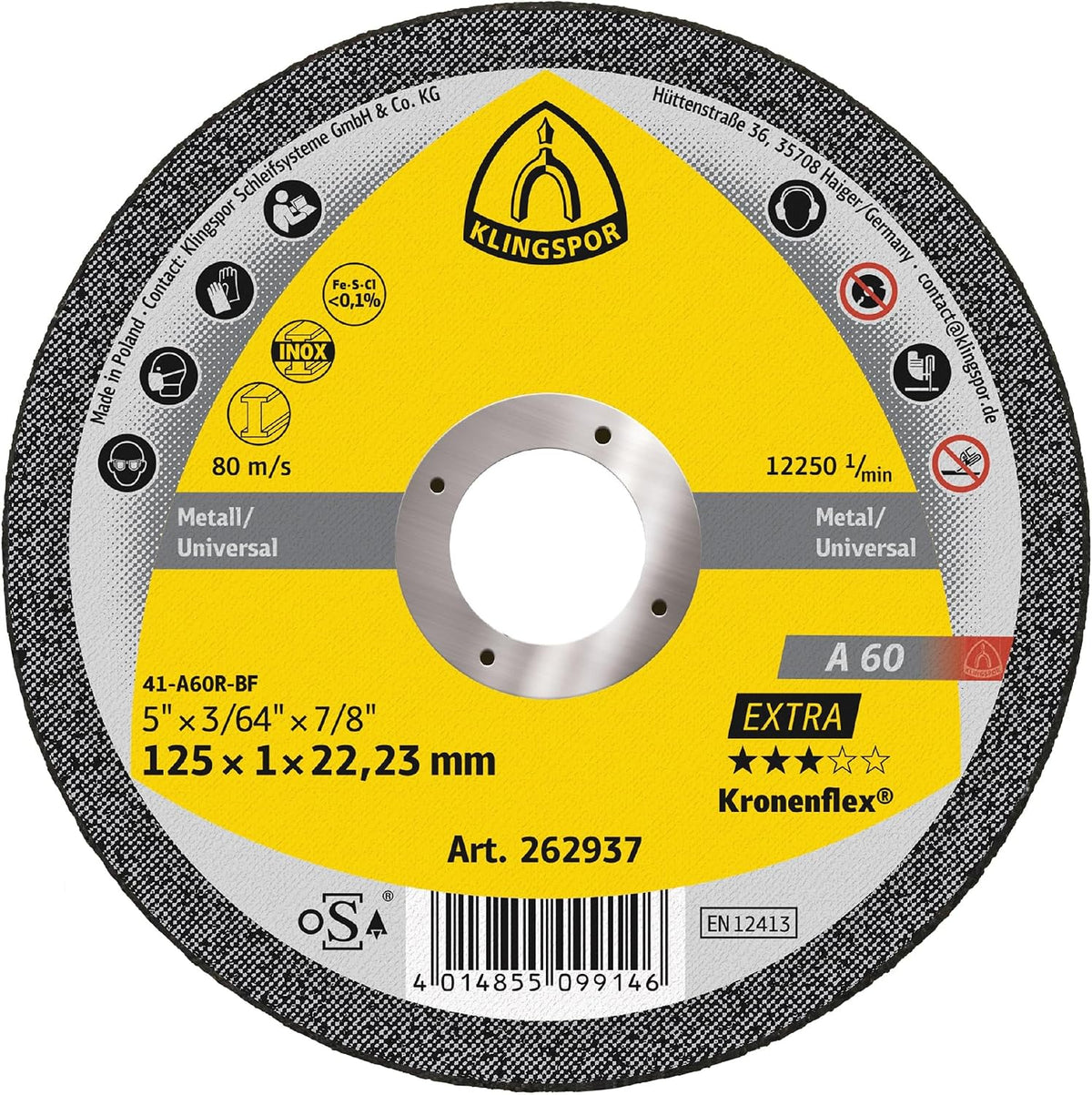 klingspor a 24 r 13754 cutting wheel 100, main product view