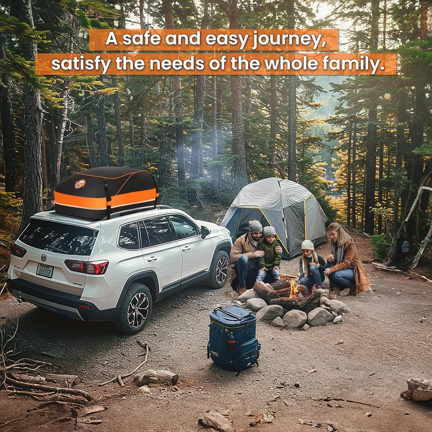 Sailnovo 430 Litre Car Roof Bag, Waterproof Car Roof Storage Box, Heavy Duty Roof Boxes for Cars with Roof Rack or Without Luggage Rack, with Reinforced Straps, Door Hooks and Storage Bag