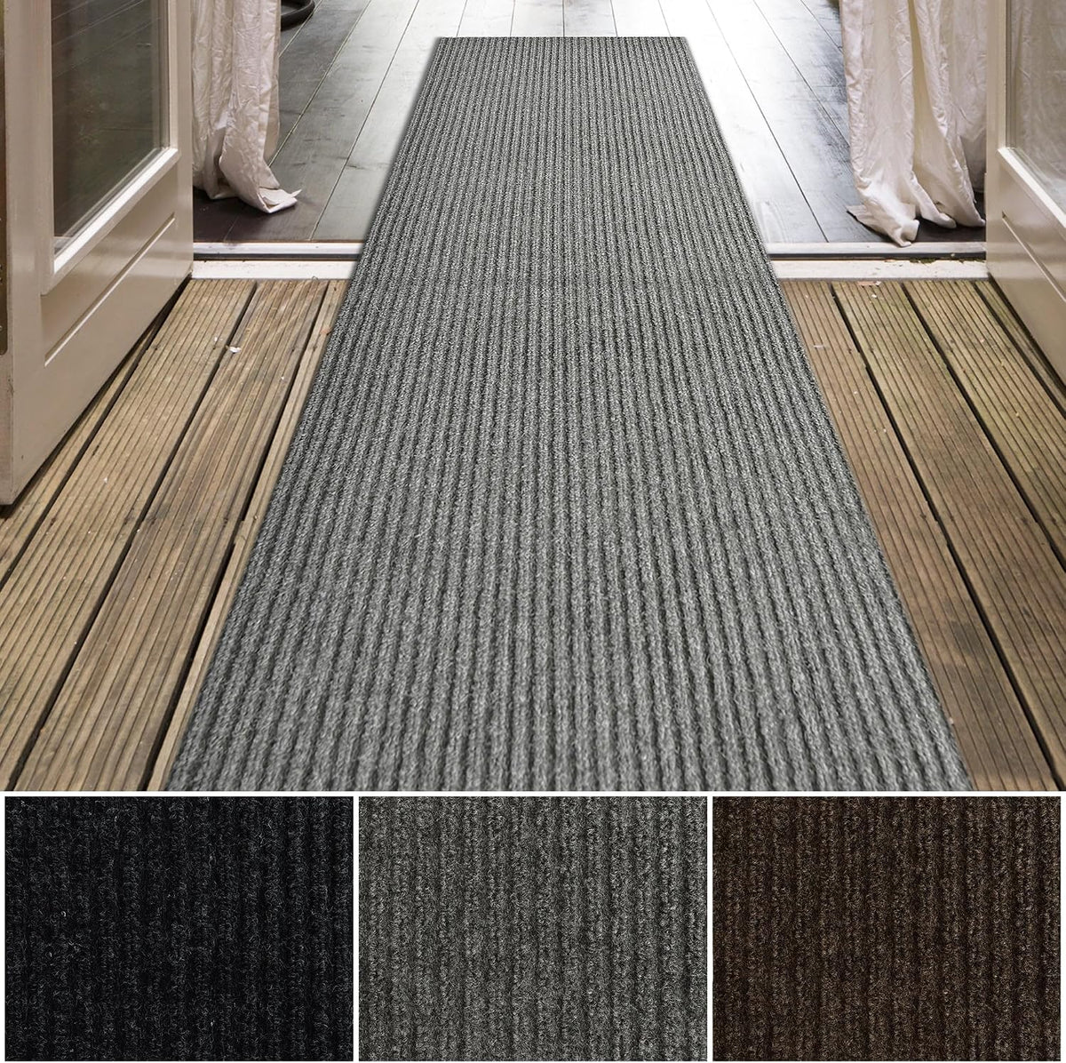 iCustomRug Spartan Weather Warrior Indoor/Outdoor Utility Ribbed Carpet Runner