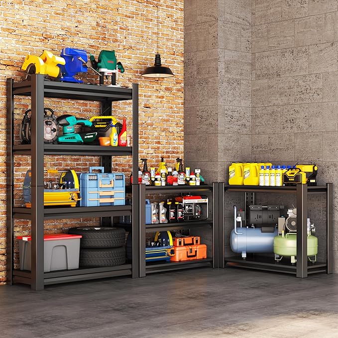 Garage Shelving Unit, Adjustable Storage Rack, Storage Shelves, Sturdy Steel - Image 2